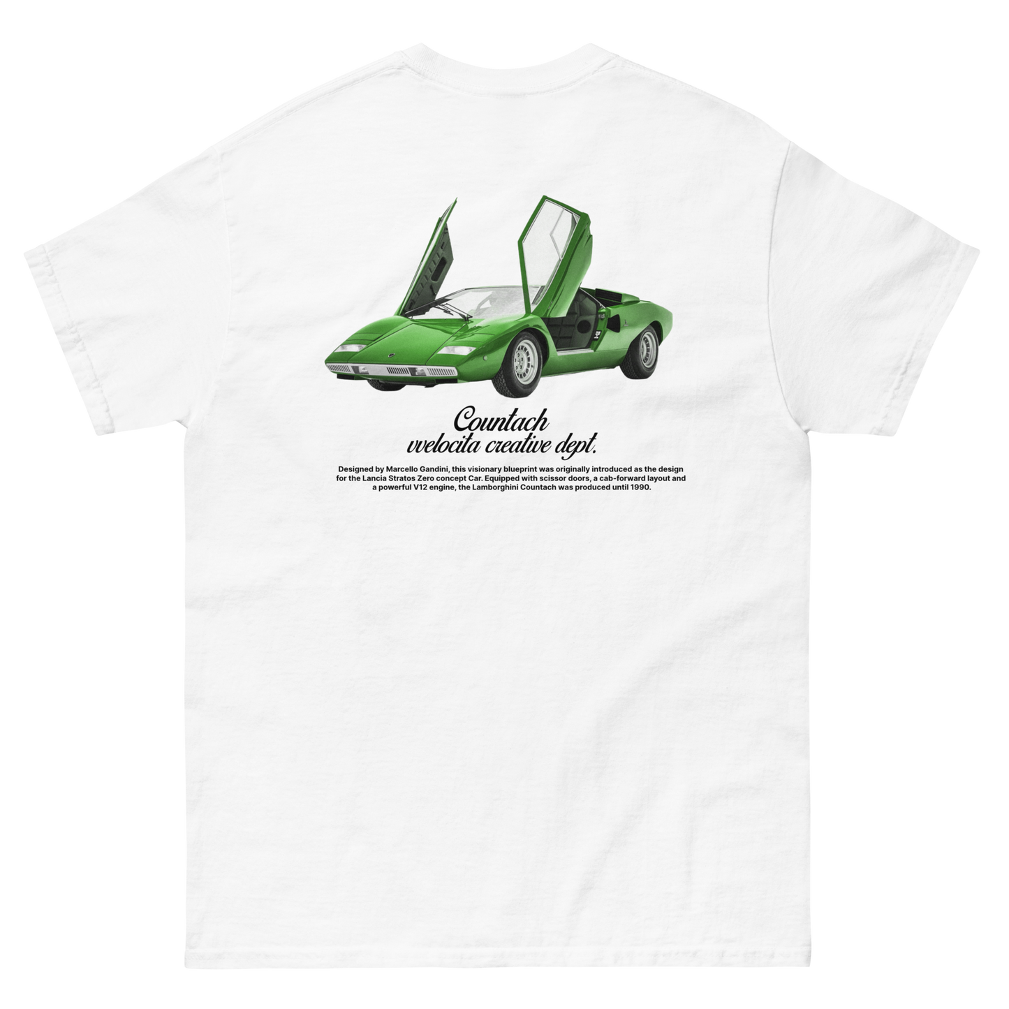 Lamborghini Countach White Tee - vvelocita